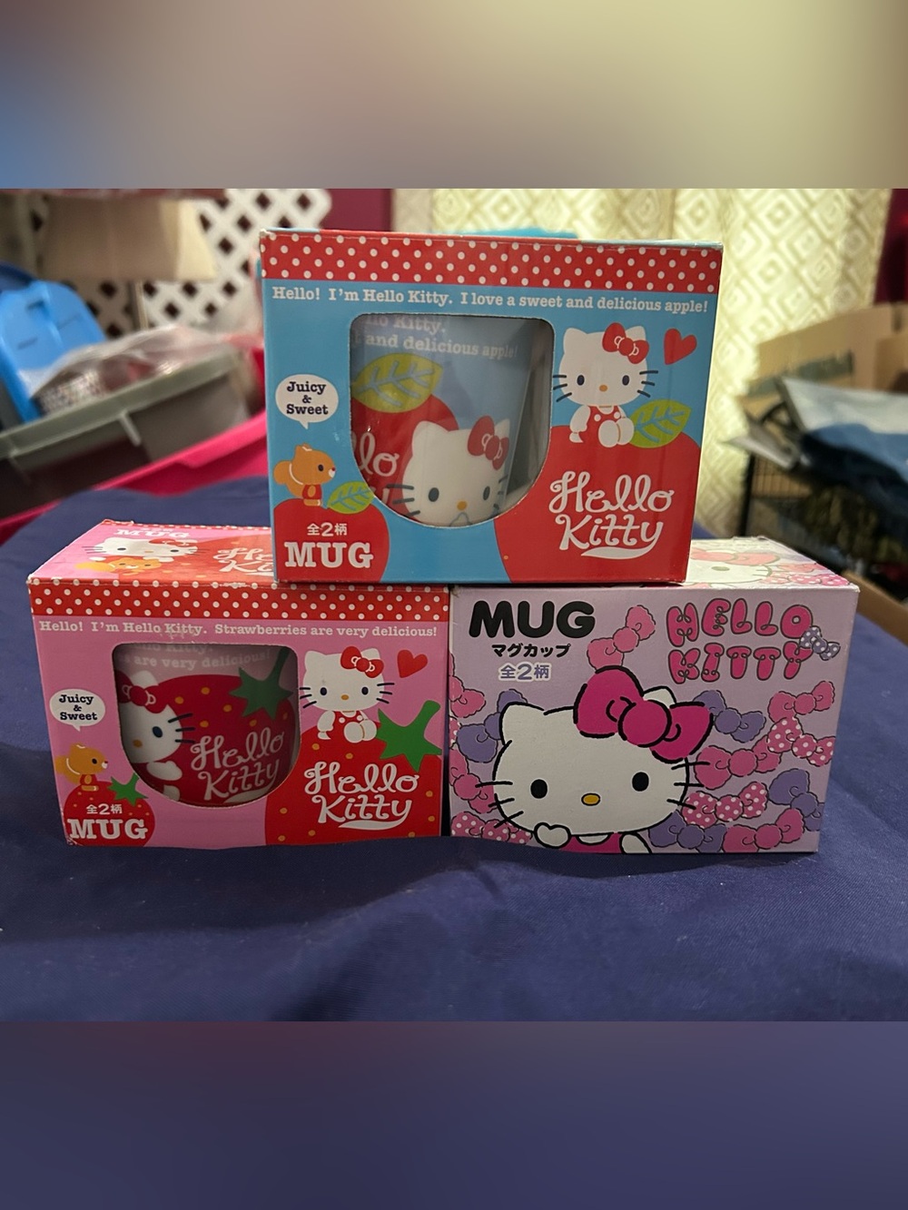 Hello Kitty Mug Gift Set - Red, Pink, Blue